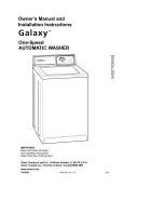 Предварительный просмотр 1 страницы Kenmore Galaxy One-speed automatic washer Owner'S Manual And Installation Instructions