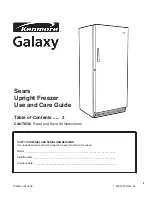 Kenmore Galaxy Top mount Use And Care Manual preview