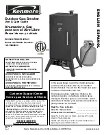 Preview for 1 page of Kenmore Gas smoker 125.15884800 Use And Care Manual