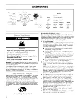 Предварительный просмотр 12 страницы Kenmore HE 3T 110.4596 Series Owner'S Manual And Installation Instructions