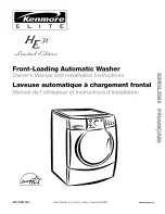 Kenmore HE3t - Elite Steam 4.0 cu. Ft Owner'S Manual And Installation Instructions preview