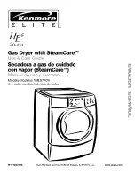 Kenmore HE5 Gas dryer with Steamcare 110.9770 Use And Care Manual предпросмотр