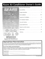 Kenmore Kenmore Room Air Conditioners Owner'S Manual preview