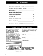 Preview for 2 page of Kenmore Kenmore Three-Speed Triple Dispenser Automatic Washers Owner'S Manual & Installation Instructions