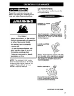 Preview for 21 page of Kenmore Kenmore Three-Speed Triple Dispenser Automatic Washers Owner'S Manual & Installation Instructions