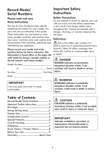 Preview for 2 page of Kenmore KLFC015MWD Use & Care Manual