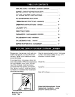 Preview for 3 page of Kenmore LAUNDRY CENTER 3405594 Owner'S Manual And Installation Instructions