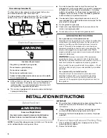 Предварительный просмотр 6 страницы Kenmore OASIS 110.2806 Use & Care Manual