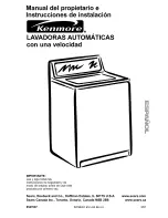 Предварительный просмотр 29 страницы Kenmore One-speed automatic washers Owner'S Manual And Installation Instructions