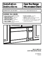 Kenmore Over The Range Microwave Oven Installation Instructions Manual preview