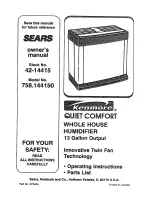 Kenmore Quiet Comfort 758.144150 Owner'S Manual preview