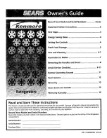 Kenmore Sears refrigerator Owner'S Manual preview