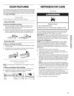 Preview for 15 page of Kenmore Sears Top-mount refrigerator Use And Care Manual