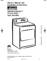 Kenmore Sensor smart electric dryer Owner'S Manual And Installation Instructions предпросмотр