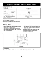 Предварительный просмотр 6 страницы Kenmore Toast'n'wave 721.62292 Use And Care Manual