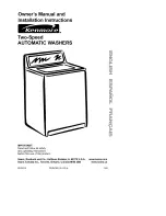 Kenmore Two-speed automatic washers Owner'S Manual & Installation Instructions preview