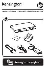 Kensington SD2480T Thunderbolt 3 Installation Manual предпросмотр