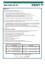 Preview for 2 page of KENT 86355 Quick Start Manual