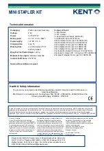 Preview for 3 page of KENT 86355 Quick Start Manual