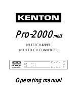 Kenton PRO-2000 Operating Manual preview