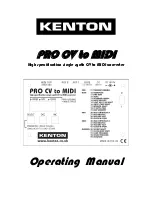 Kenton PRO CV to MIDI Operating Manual предпросмотр