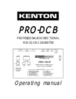 Kenton PRO-DCB Operating Manual preview