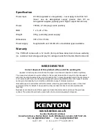 Preview for 4 page of Kenton THRU-25 Operating Manual