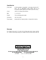 Предварительный просмотр 3 страницы Kenton THRU-5 Operating Manual