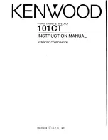 Preview for 1 page of Kenwood 101CT Instruction Manual