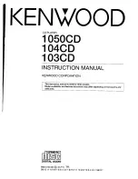 Preview for 1 page of Kenwood 103CD Instruction Manual