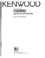 Preview for 1 page of Kenwood 1050MD Instruction Manual