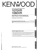 Preview for 1 page of Kenwood 1060VR Instruction Manual