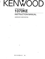 Preview for 1 page of Kenwood 1070KE Instruction Manual