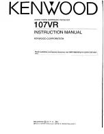 Предварительный просмотр 1 страницы Kenwood 107VR Instruction Manual