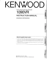 Предварительный просмотр 1 страницы Kenwood 1090VR Instruction Manual