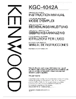 Kenwood 4042A - KGC Equalizer / Crossover Instruction Manual preview