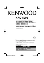 Preview for 1 page of Kenwood 5203 - KAC Amplifier Instruction Manual