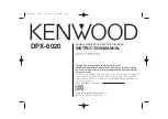 Kenwood 6020 - DPX Radio / CD Instruction Manual preview