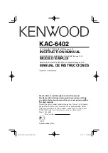 Предварительный просмотр 1 страницы Kenwood 6402 - KAC Amplifier Instruction Manual