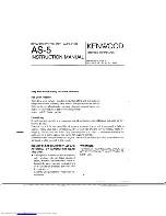 Kenwood AS-5 Instruction Manual предпросмотр