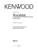 Preview for 1 page of Kenwood Axcess User Manual