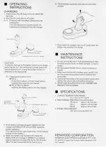 Предварительный просмотр 3 страницы Kenwood BC-15A Instruction Manual