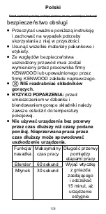 Предварительный просмотр 104 страницы Kenwood BL220 Series Instructions Manual