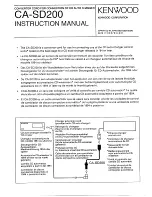 Preview for 1 page of Kenwood CA-SD200 Instruction Manual