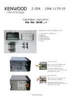 Предварительный просмотр 1 страницы Kenwood CAW 1179-19 Installation Manual