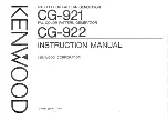 Kenwood CG-921 Instruction Manual preview