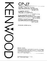 Kenwood CP-J7 Instruction Manual preview