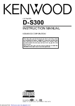 Kenwood D-S300 Instruction Manual preview
