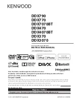 Предварительный просмотр 1 страницы Kenwood DDX3070 Instruction Manual