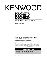 Preview for 1 page of Kenwood DDX6019 - DVD Player With LCD Monitor Instruction Manual